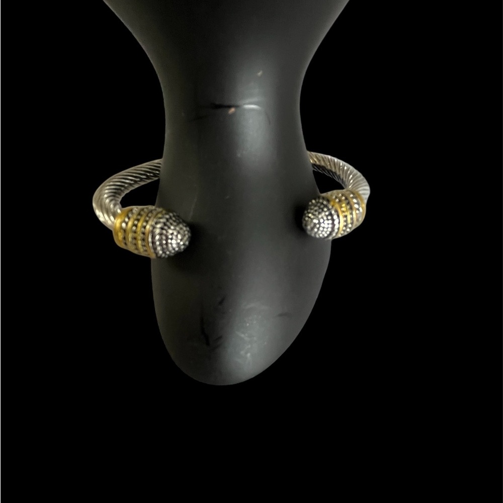 Elegant Two-Tone Cuff Bracelet